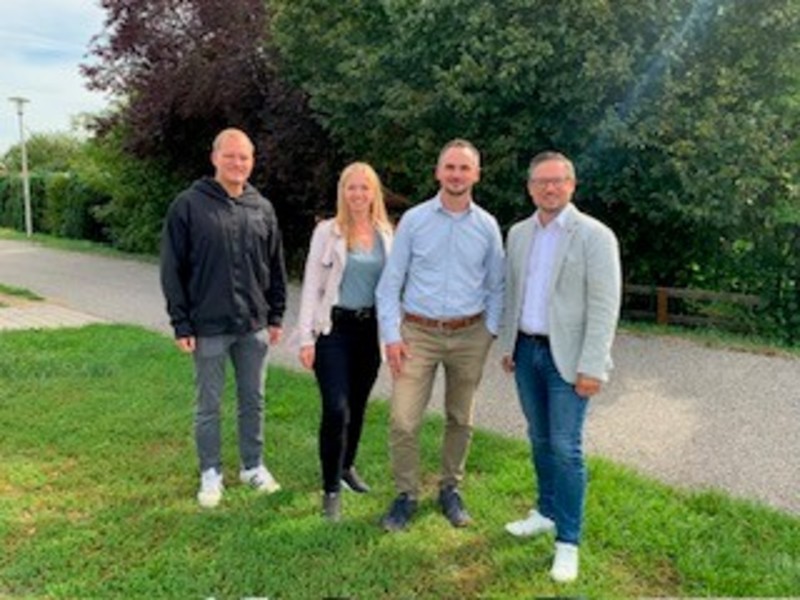 Antrittsbesuch in Dachsbach bei Bürgermeister Peter Kaltenhäuser und seinen beiden Stellvertretern, Sebastian Burkl und Barbara Stockmann. Foto: Sandra Belatschek